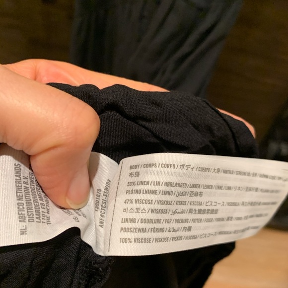 Abercrombie & Fitch Linen-Blend Button-Through Black Maxi Dress Medium - Picture 6 of 6